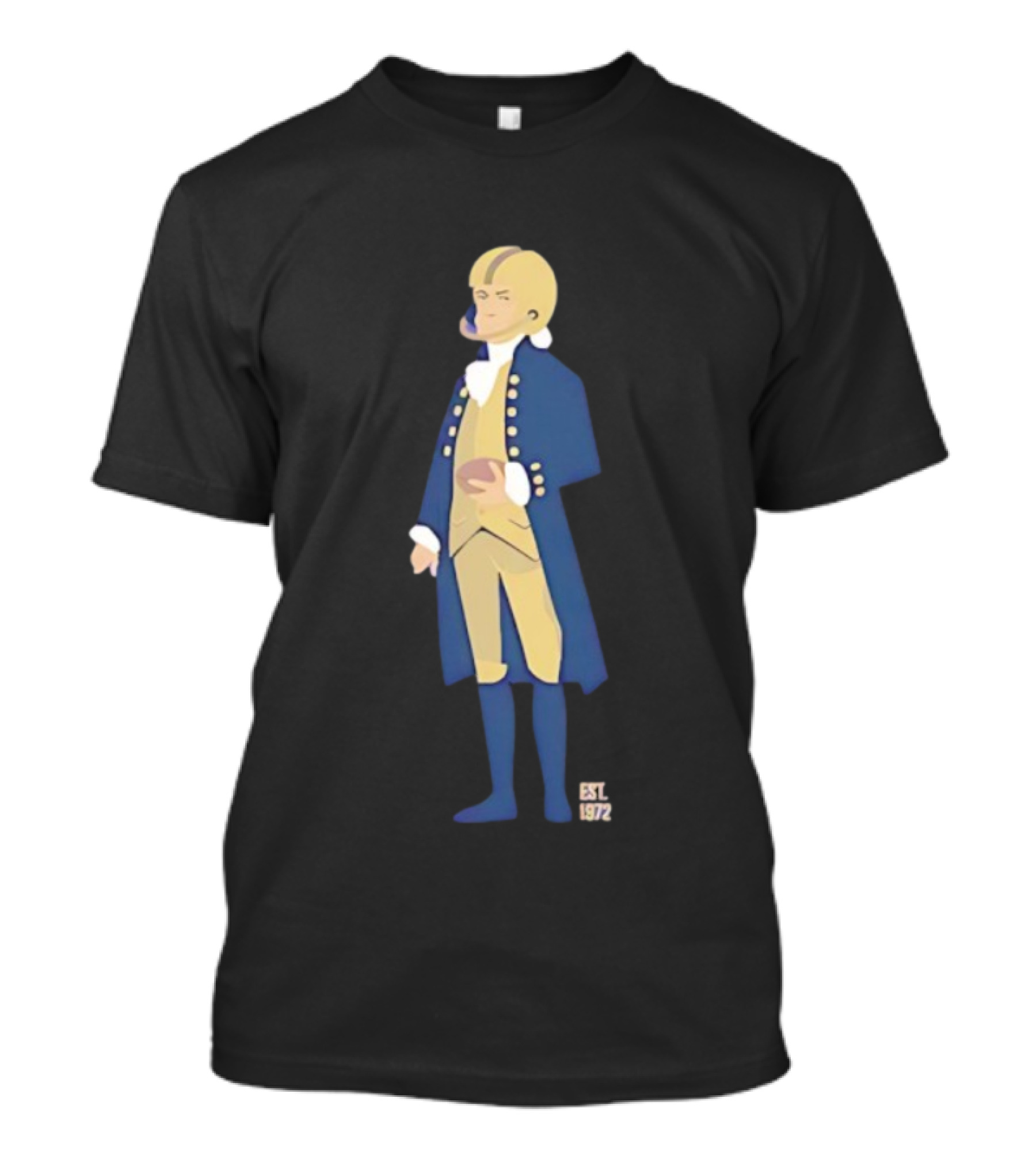 Founding Father Of Football EST 1972 Colonial Style Player Holding Ball T-Shirt