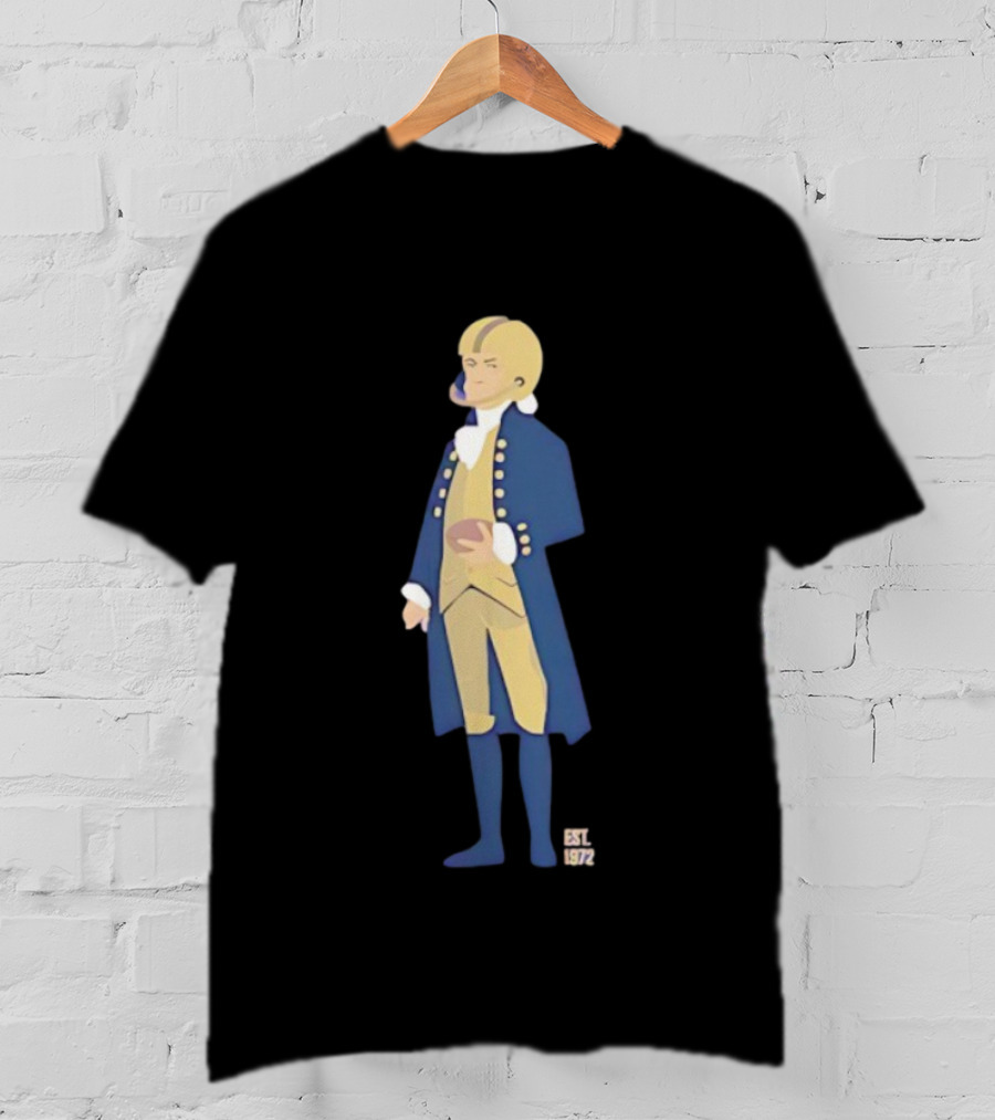 Founding Father Of Football EST 1972 Colonial Style Player Holding Ball T-Shirt