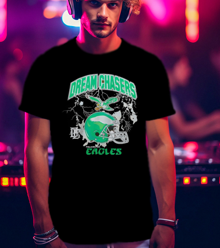 Philadelphia Eagles Dream Chasers Lightning Helmet Football Team Eagle T-Shirt