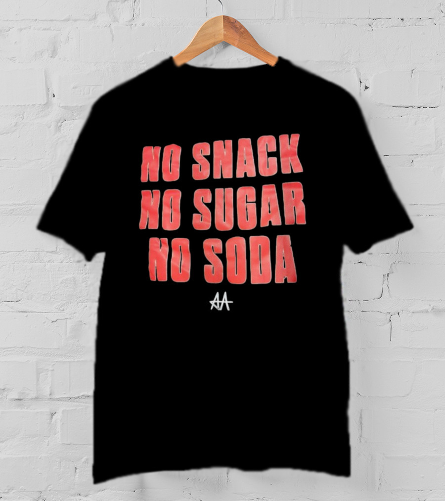 No Snack No Sugar No Soda Red Gradient Text T-Shirt