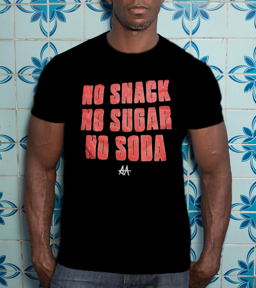No Snack No Sugar No Soda Red Gradient Text T-Shirt