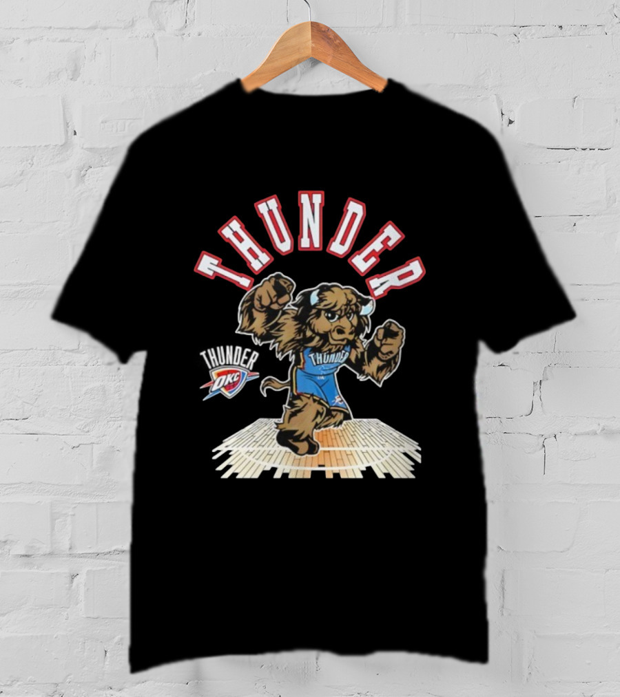 THUNDER Oklahoma City OKC Basketball Mascot T-Shirt