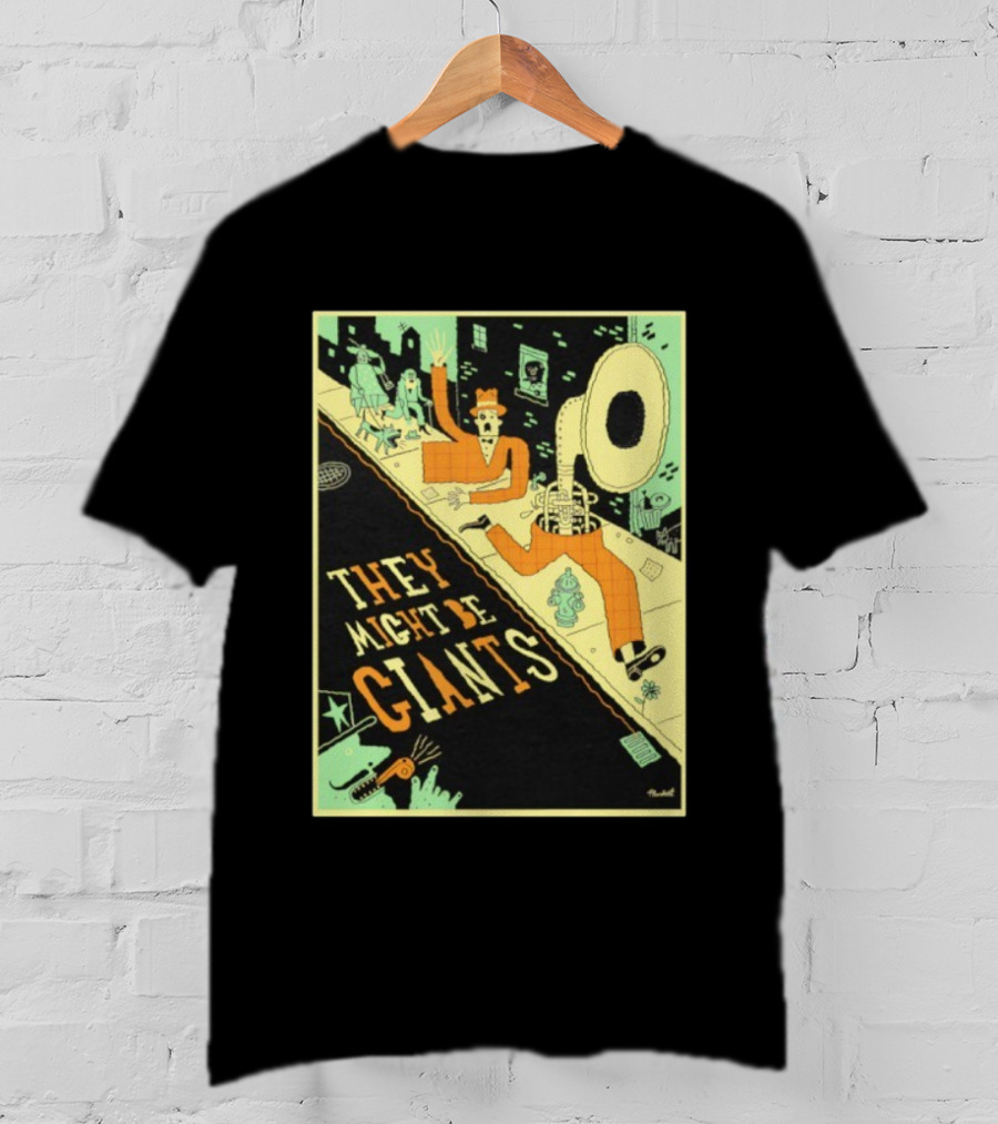 They Might Be Giants Comic Style Tuba Man Illustration T-Shirt