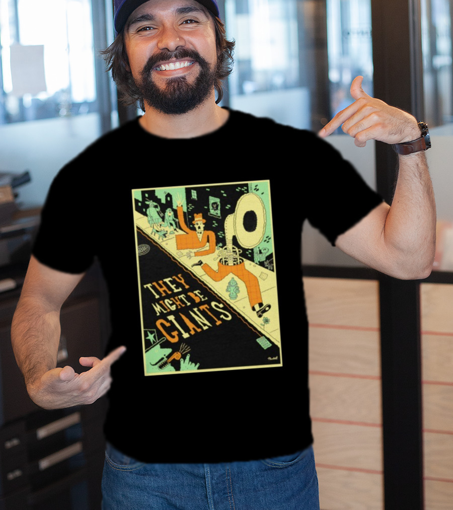 They Might Be Giants Comic Style Tuba Man Illustration T-Shirt