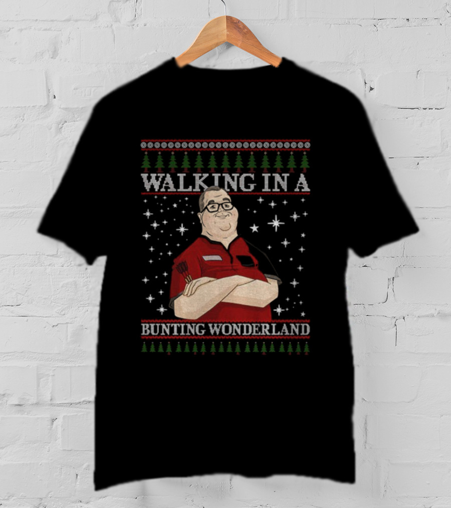 Walking In A Bunting Wonderland Christmas Funny Holiday T-Shirt
