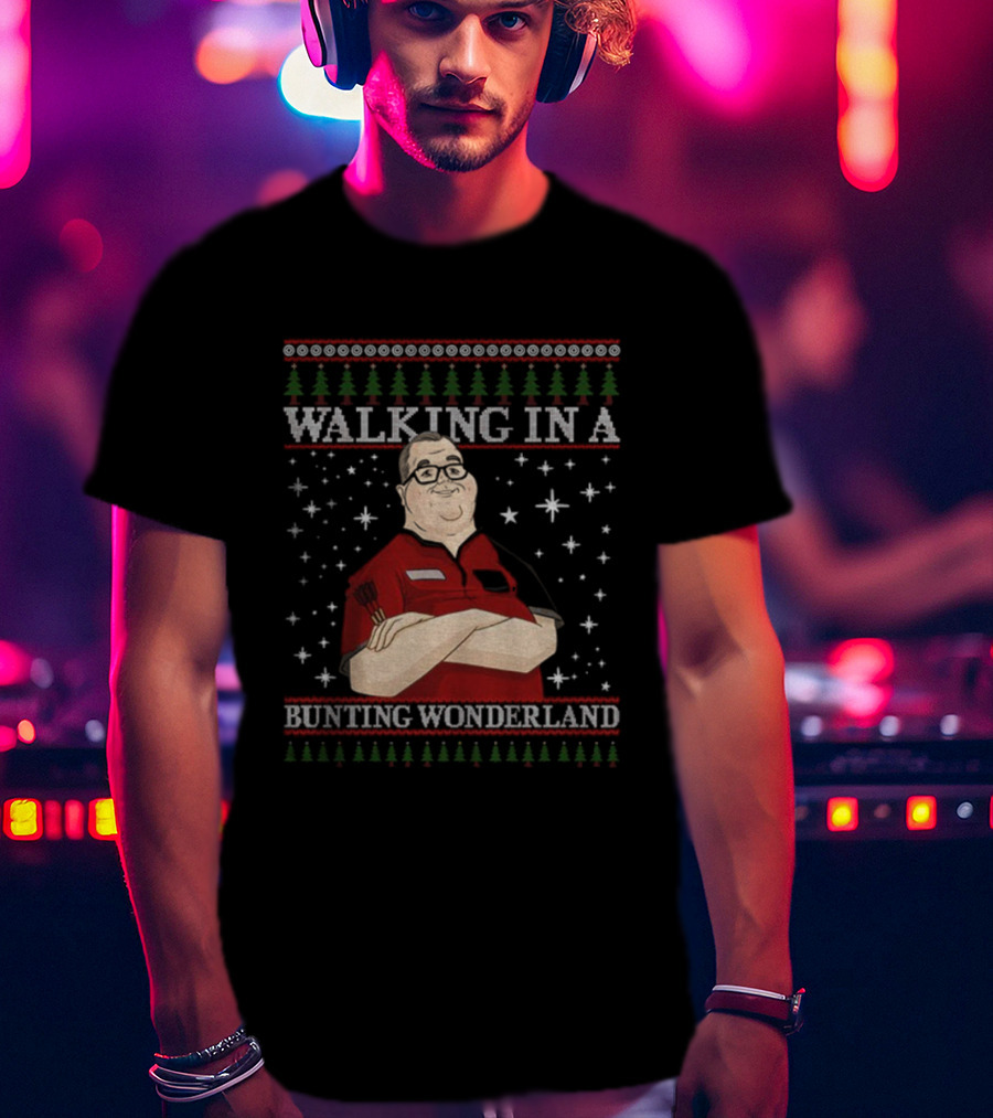 Walking In A Bunting Wonderland Christmas Funny Holiday T-Shirt