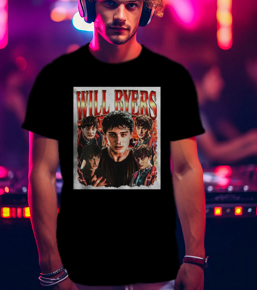 Will Byers Stranger Things Character Montage Upside Down Theme T-Shirt