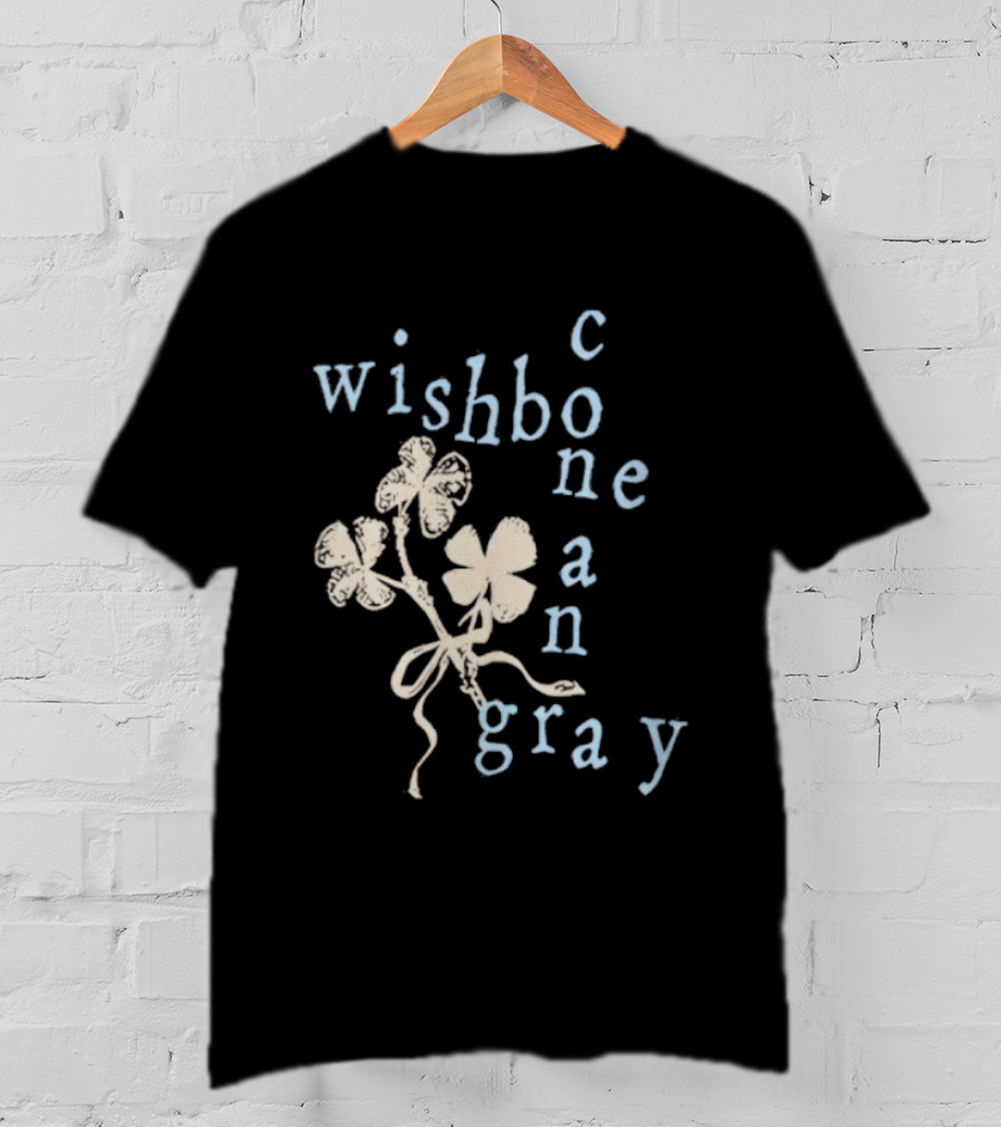Wishbone Conan Gray Four-Leaf Clover Ribbon T-Shirt