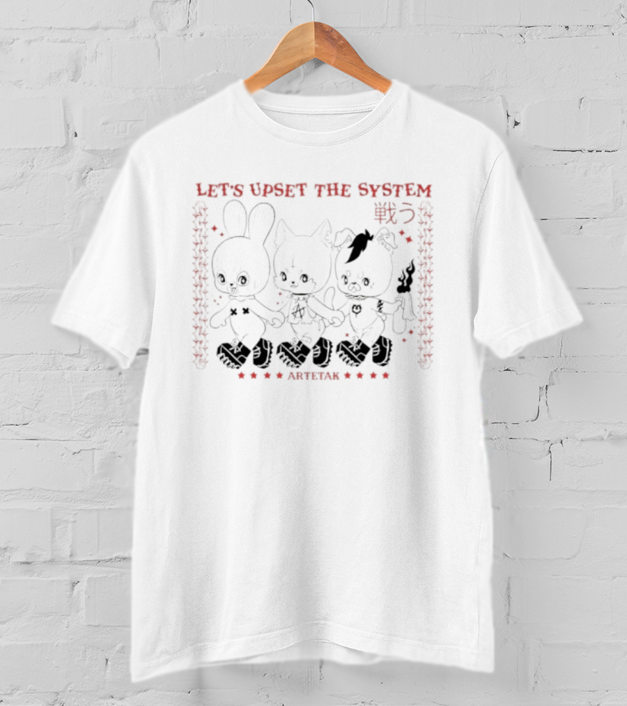 Let's Upset The System Three Anthropomorphic Animals Japanese War Artteak T-Shirt