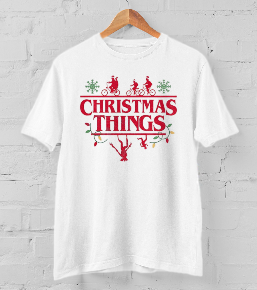 Christmas Things Upside Down Merry Stranger Christmas 2025 T-Shirt