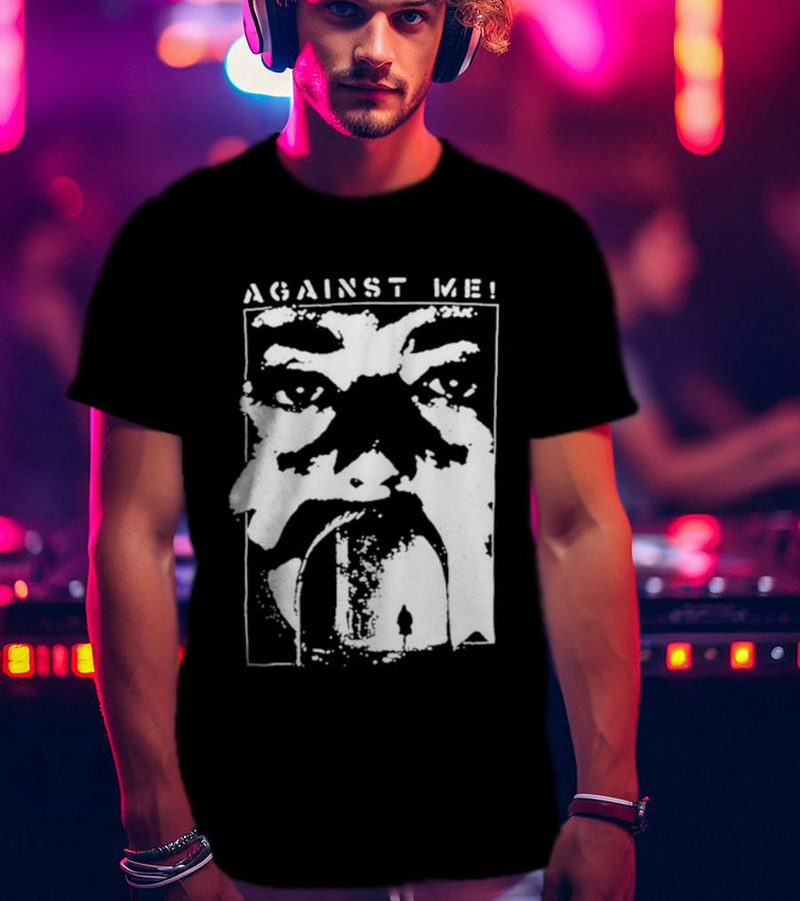 Against Me! Mouth Tunnel Face Design T-Shirt