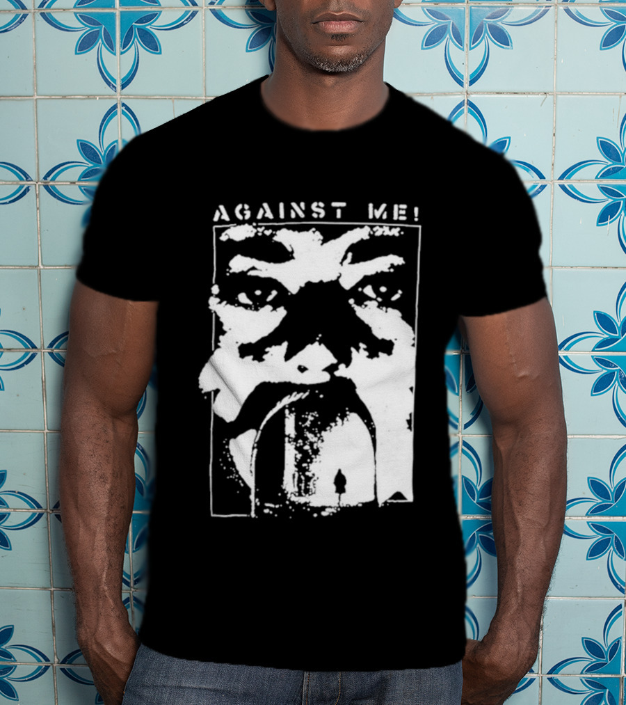 Against Me! Mouth Tunnel Face Design T-Shirt