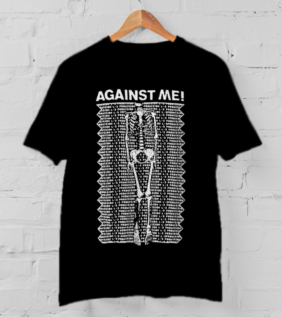 Against Me Skeleton Graphic Punk Rock Band Merchandise T-Shirt