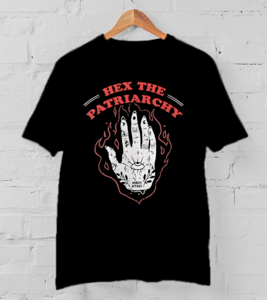Hex The Patriarchy Hand Symbol With Mystical Flames T-Shirt
