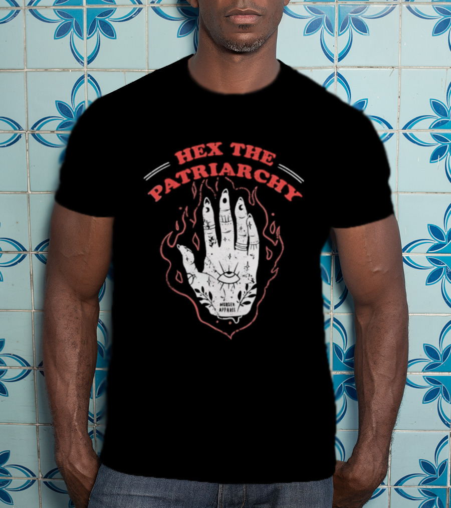 Hex The Patriarchy Hand Symbol With Mystical Flames T-Shirt