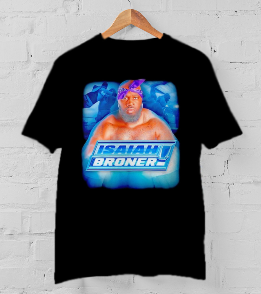 Isaiah Broner Iconic Blue Bandana Style Power Pose T-Shirt