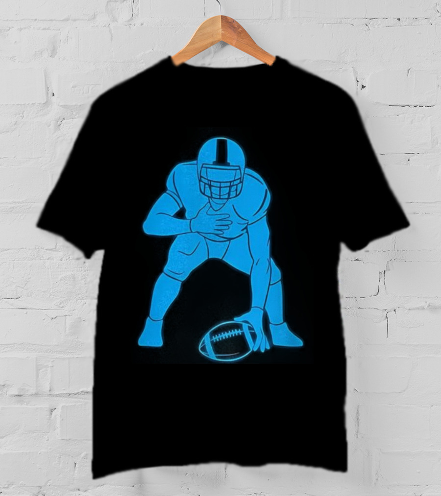Matthew Stafford Football Neon Glow Blue T-Shirt