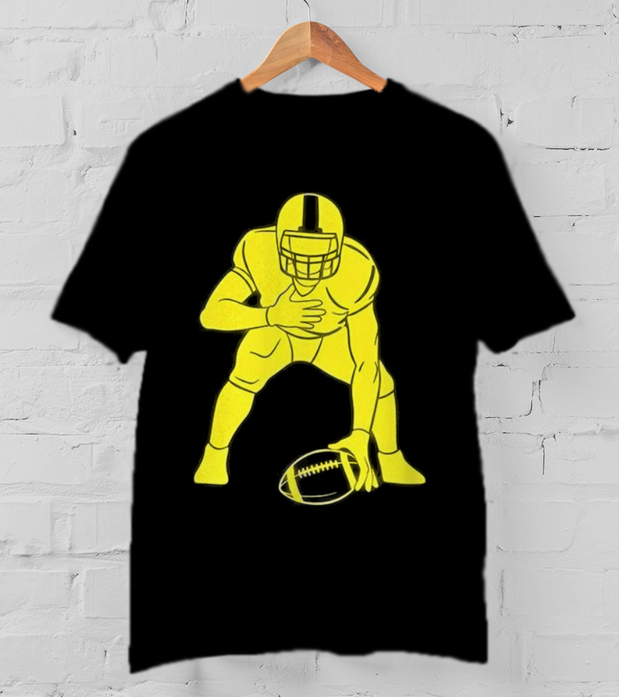 Matthew Staffords Daughter Yellow Football Player Silhouette T-Shirt
