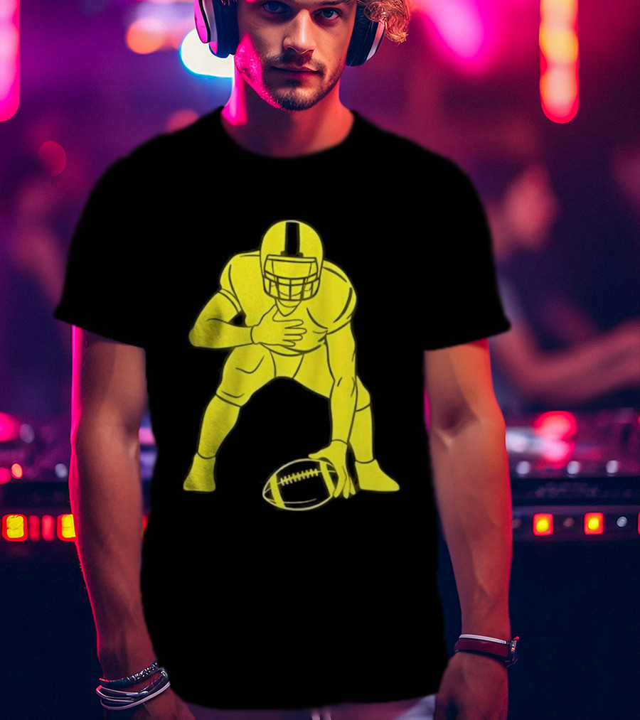 Matthew Staffords Daughter Yellow Football Player Silhouette T-Shirt