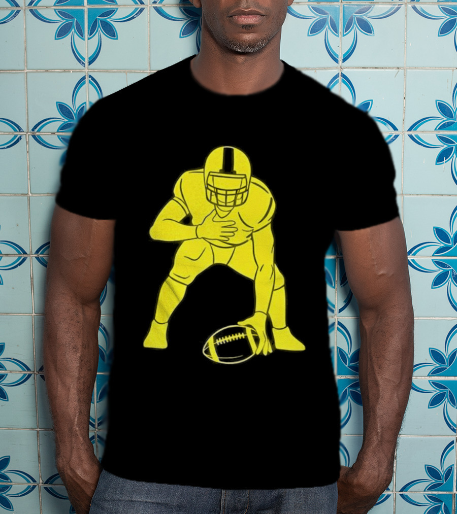 Matthew Staffords Daughter Yellow Football Player Silhouette T-Shirt