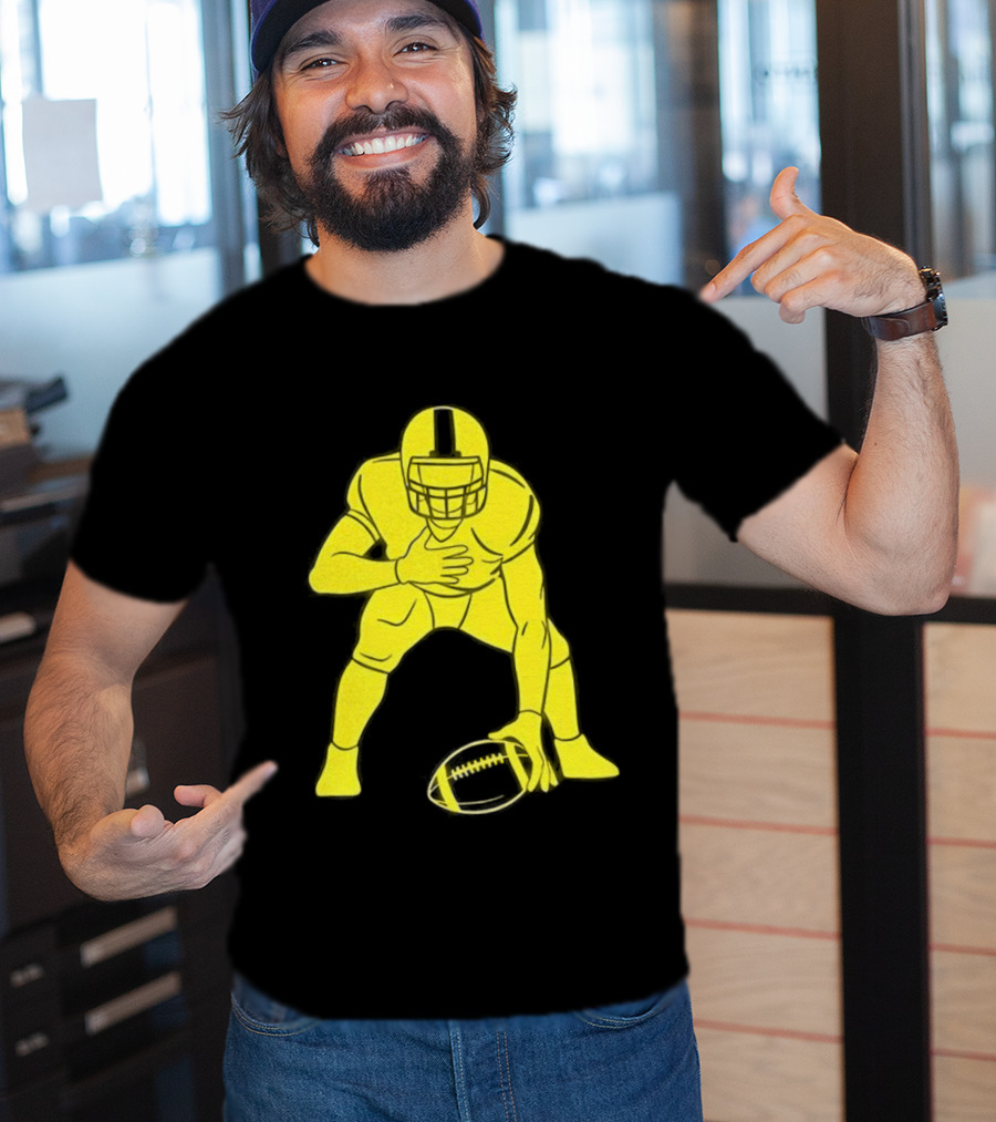 Matthew Staffords Daughter Yellow Football Player Silhouette T-Shirt