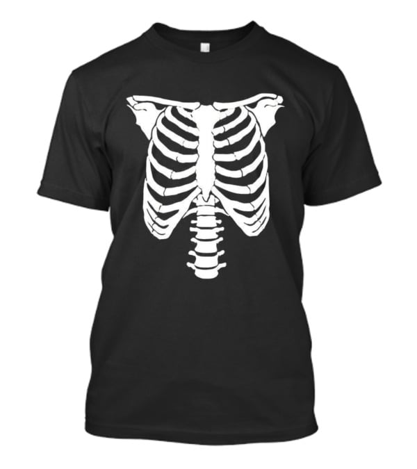 Rib Cage X-Ray Skeleton Anatomy Halloween Costume Print T-Shirt
