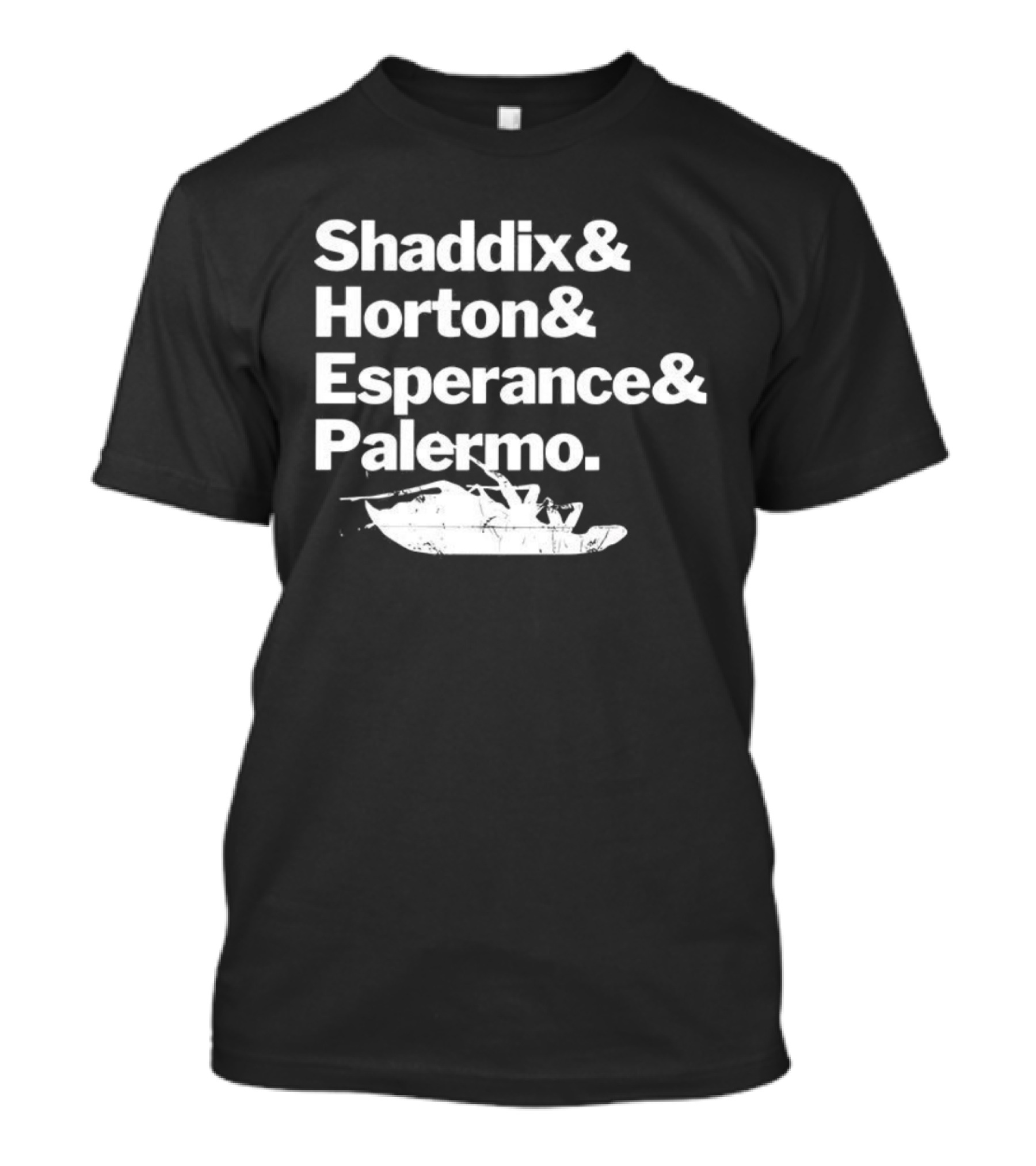 Shaddix Horton Esperance Palermo Band Member Names White Text T-Shirt