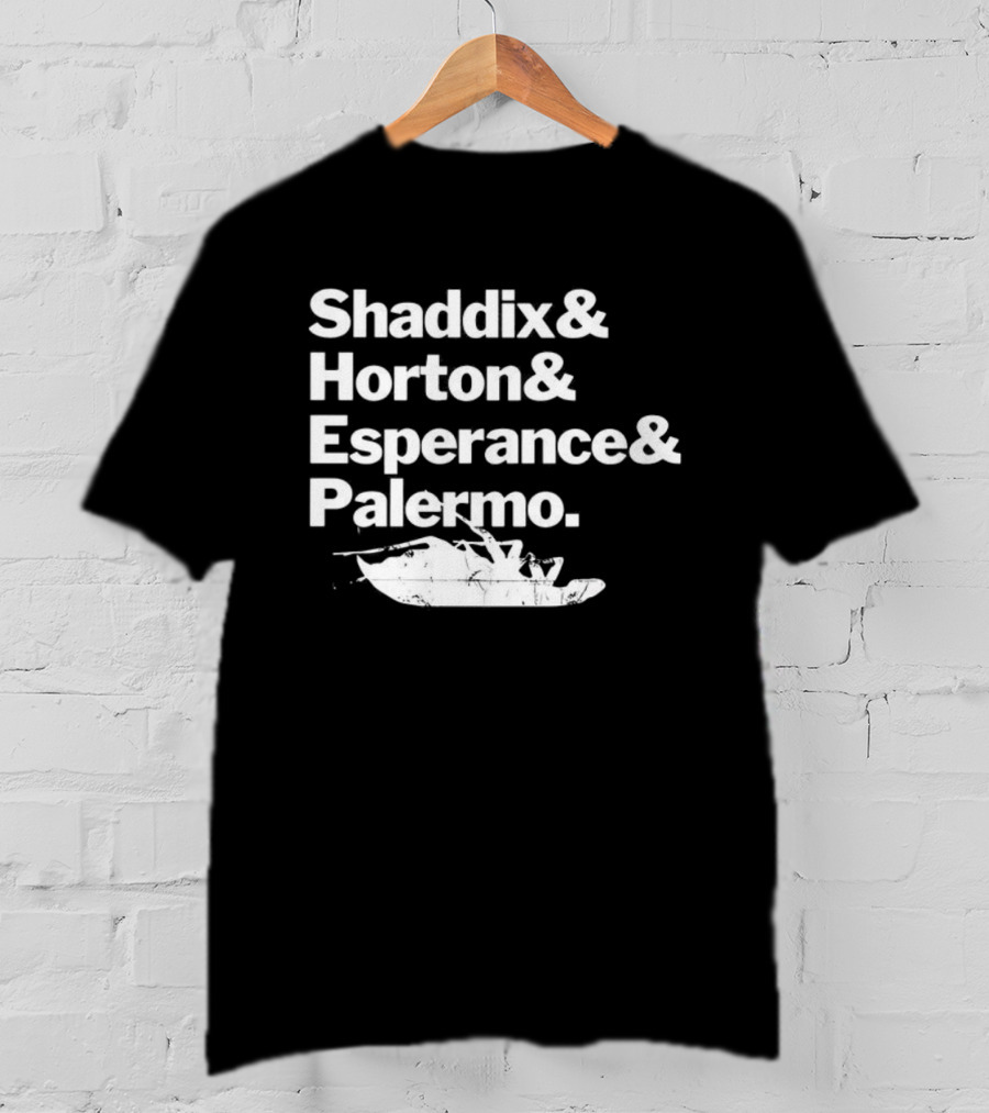 Shaddix Horton Esperance Palermo Band Member Names White Text T-Shirt
