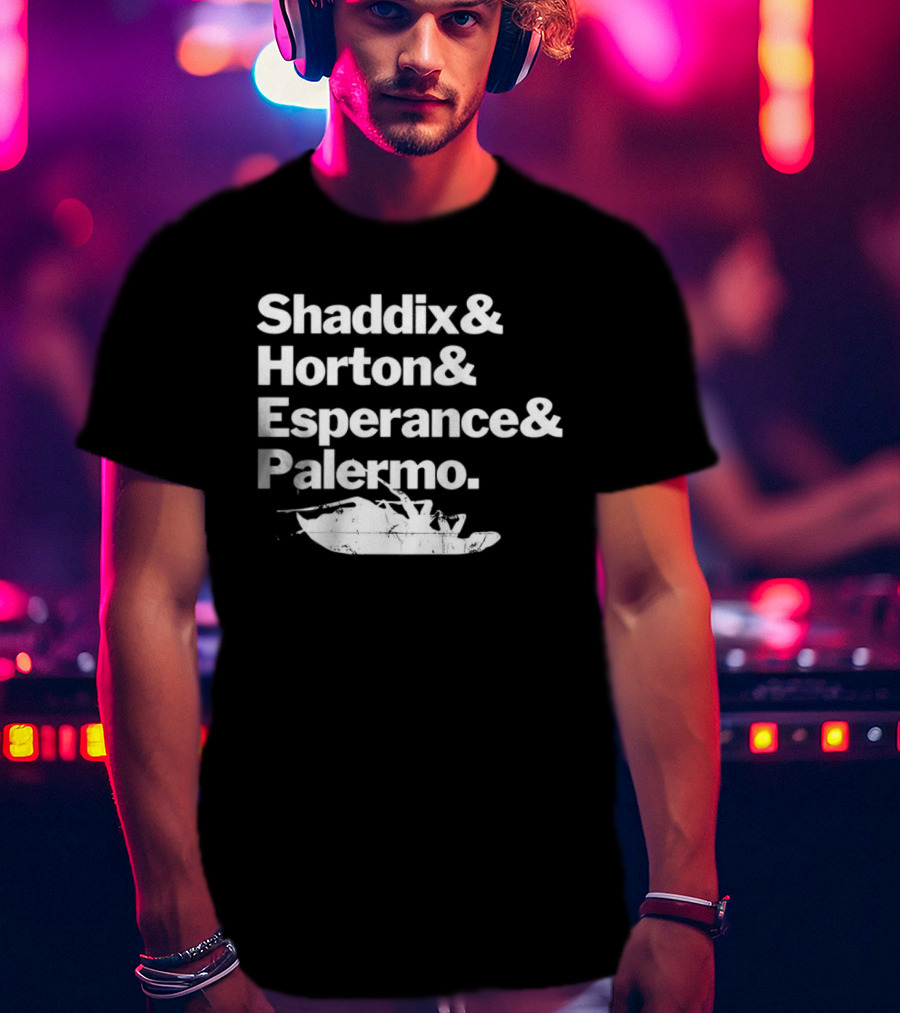 Shaddix Horton Esperance Palermo Band Member Names White Text T-Shirt