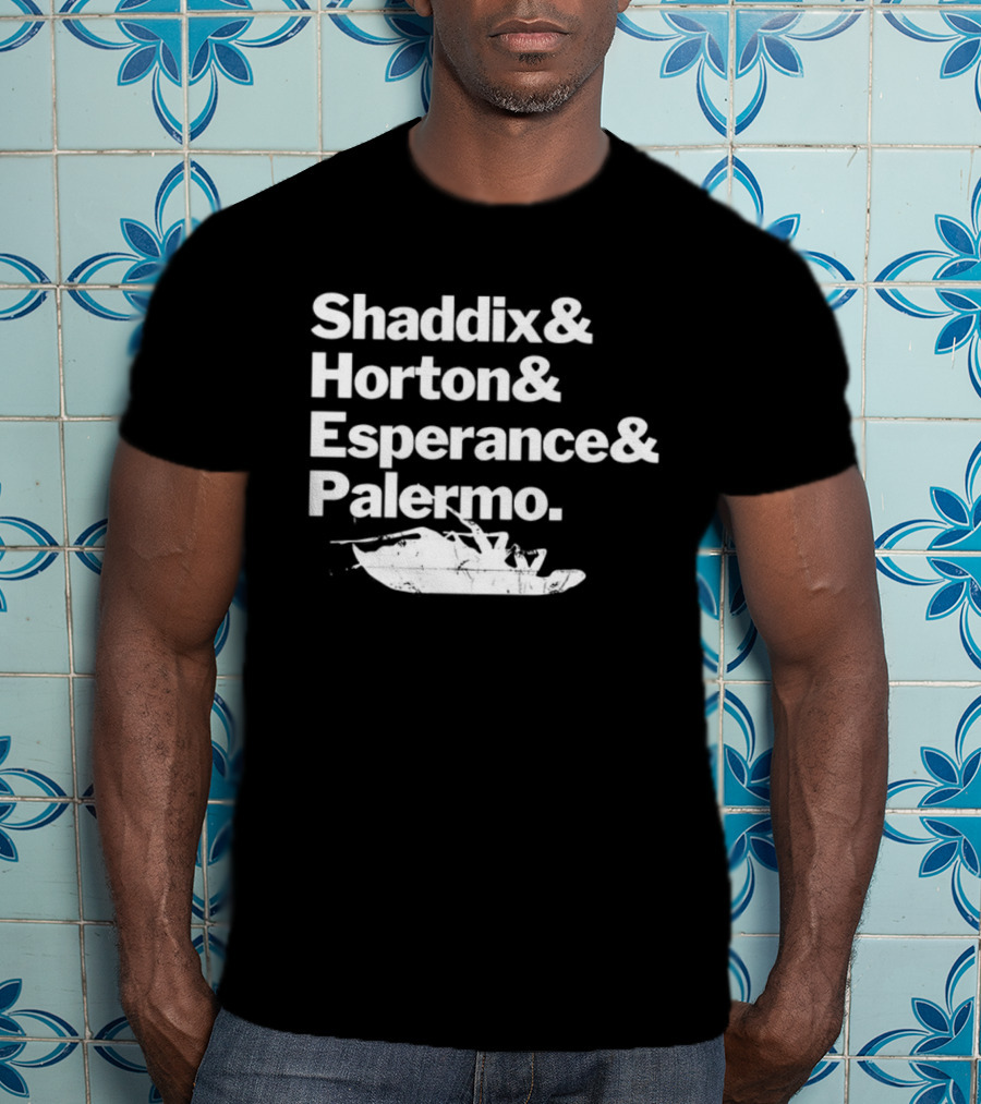 Shaddix Horton Esperance Palermo Band Member Names White Text T-Shirt