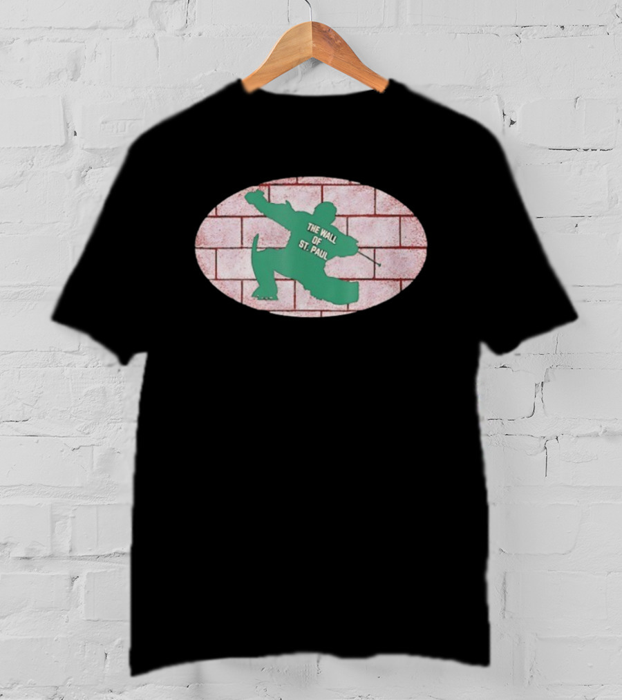The Wall Of St. Paul Ice Hockey Figure On Brick Background T-Shirt