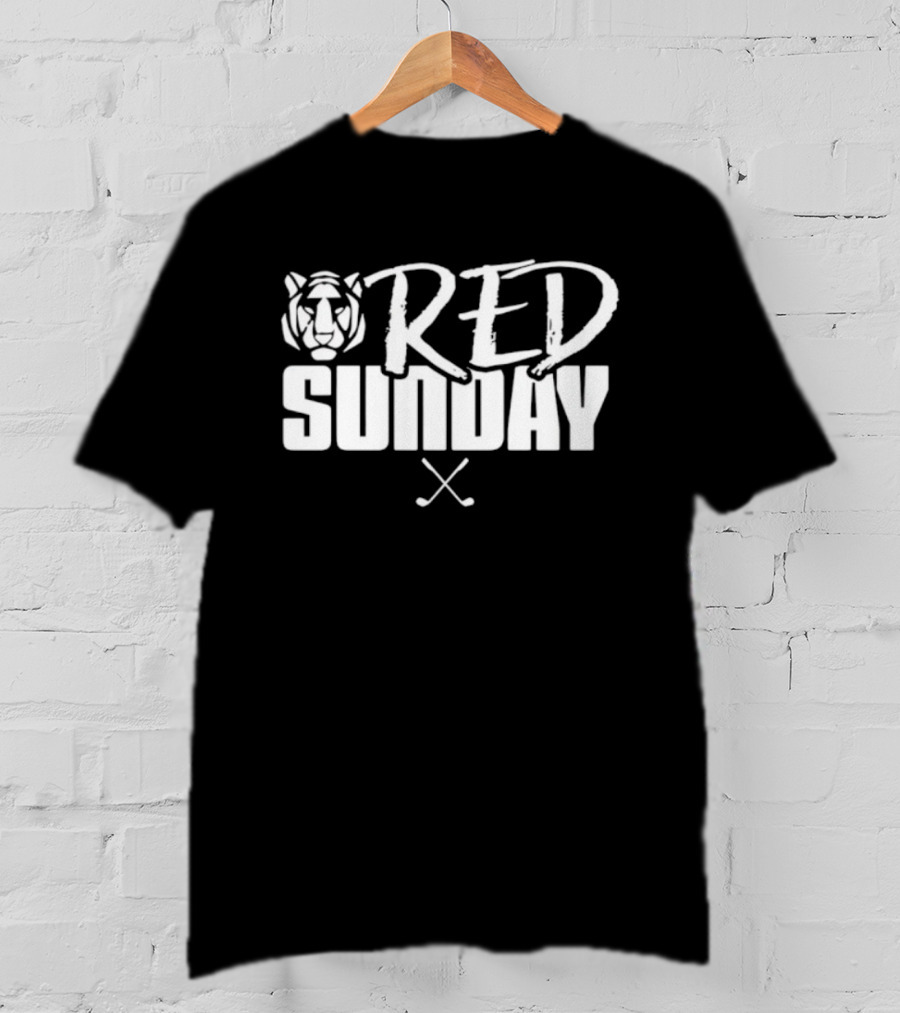 Tiger Red Sunday Golf Iconic Style T-Shirt