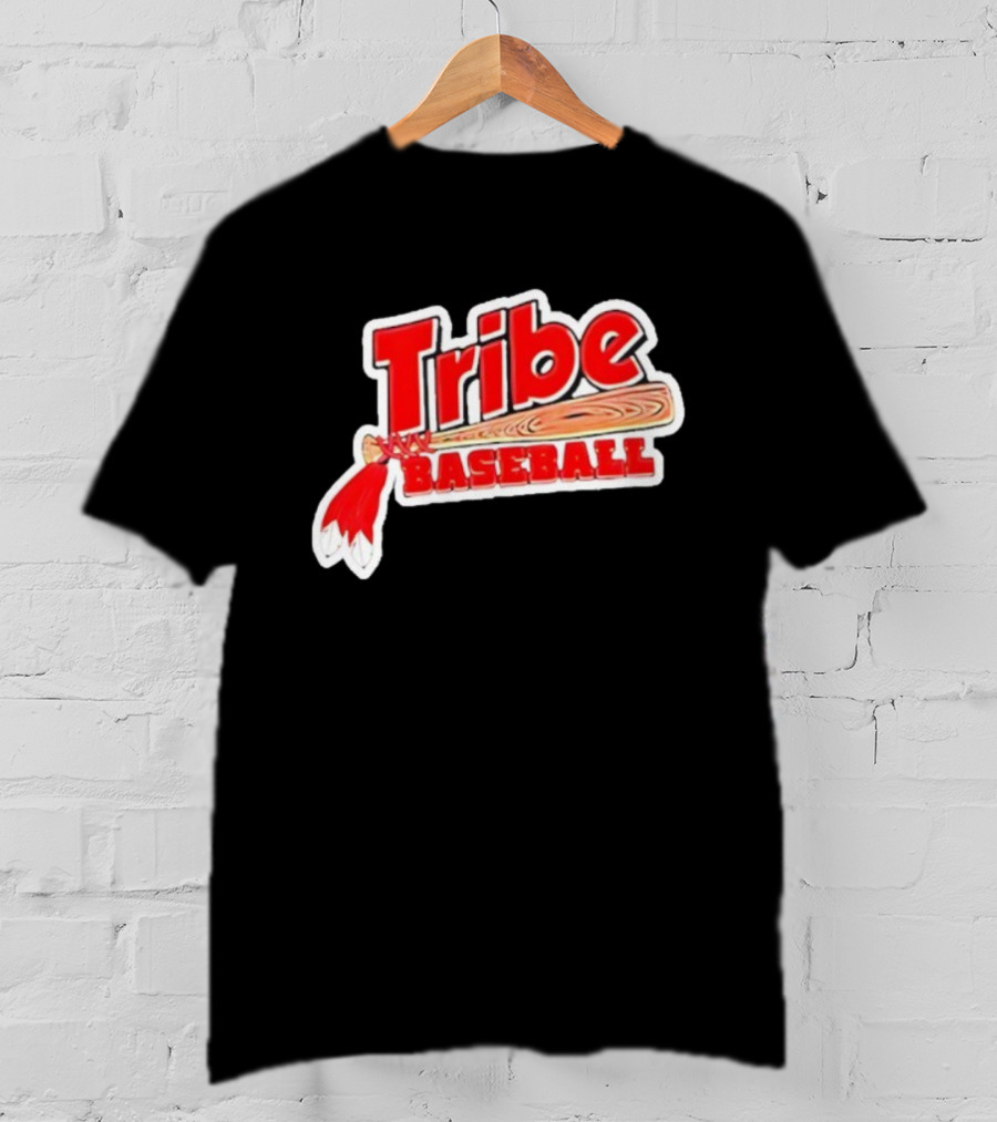 Tribe Baseball Bat Red Feather Bold Style T-Shirt