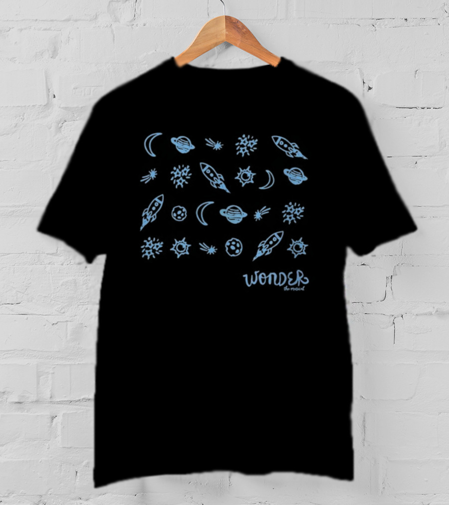 Wonder Icons Celestial Blue Stars And Moon Pattern T-Shirt