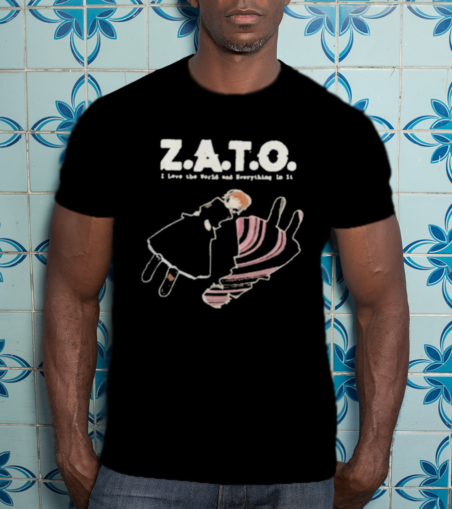 ZATO I Love The World And Everything In It Floating Figure Retro Style T-Shirt