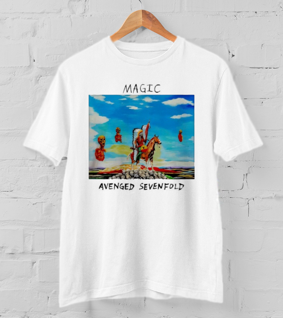 Avenged Sevenfold Magic Single Cover Warrior On Horseback With Skulls And Sky T-Shirt