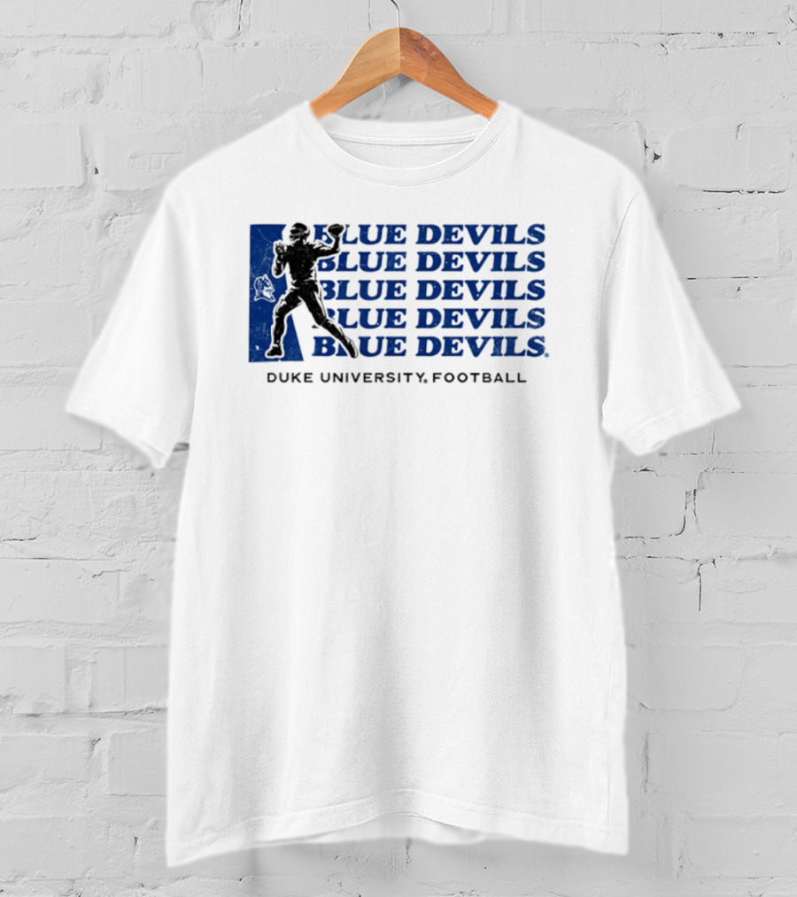 Duke Blue Devils Football Silhouette Duke University Blue Devils T-Shirt