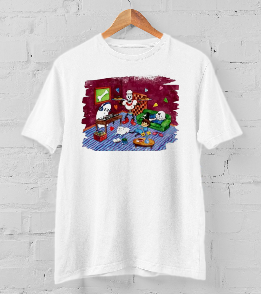 Chitei De Chill Ghost Skeleton Underground Relaxation Scene T-Shirt