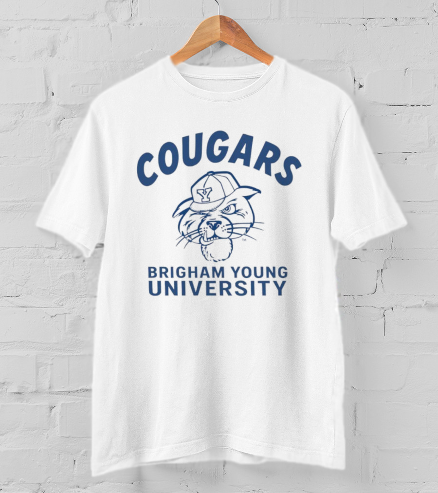 Cougars Brigham Young University Retro Coug Iconic University Team Spirit T-Shirt