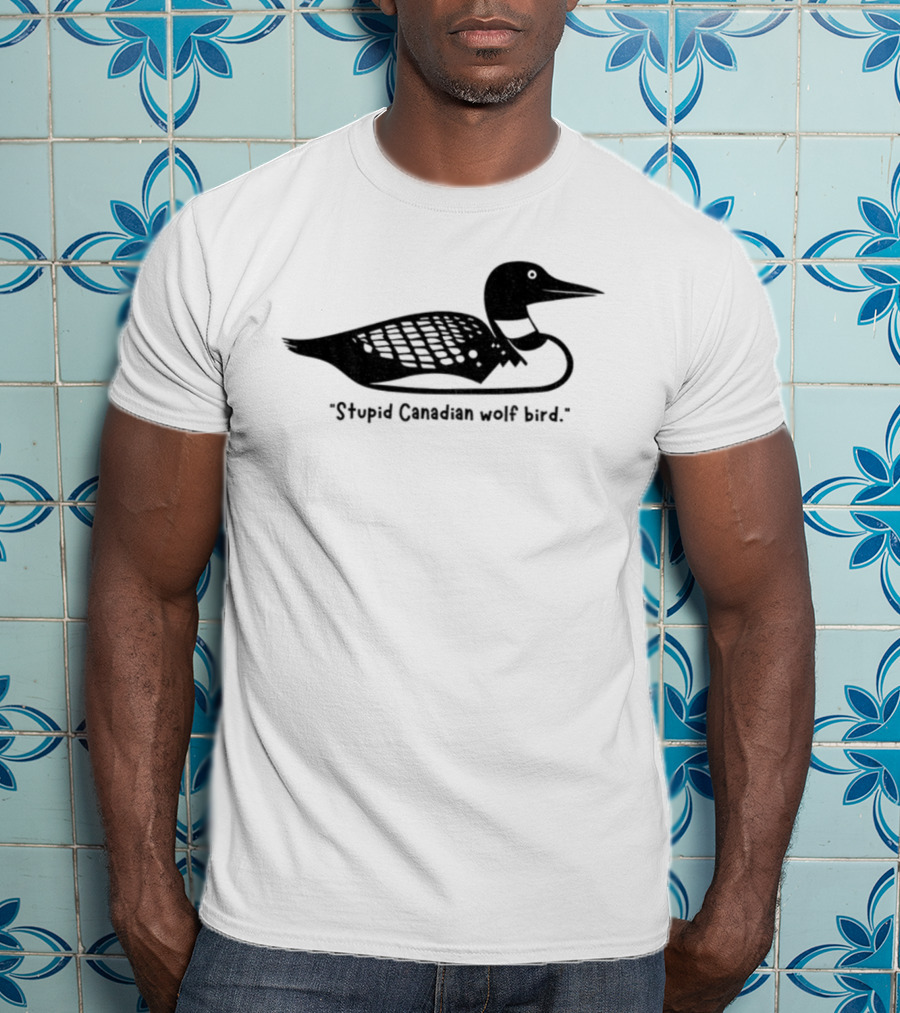 Heated Rivalry Stupid Canadian Wolf Bird Loon T-Shirt