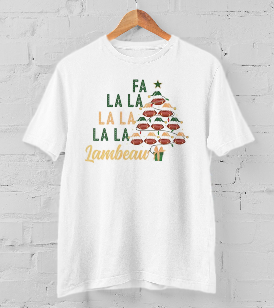 Fa La La La Lambeau Christmas Tree Green Bay Packers Football Christmas T-Shirt