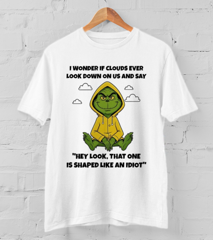 Grinch In Yellow Cloud Humor Wondering Idiot Shape T-Shirt