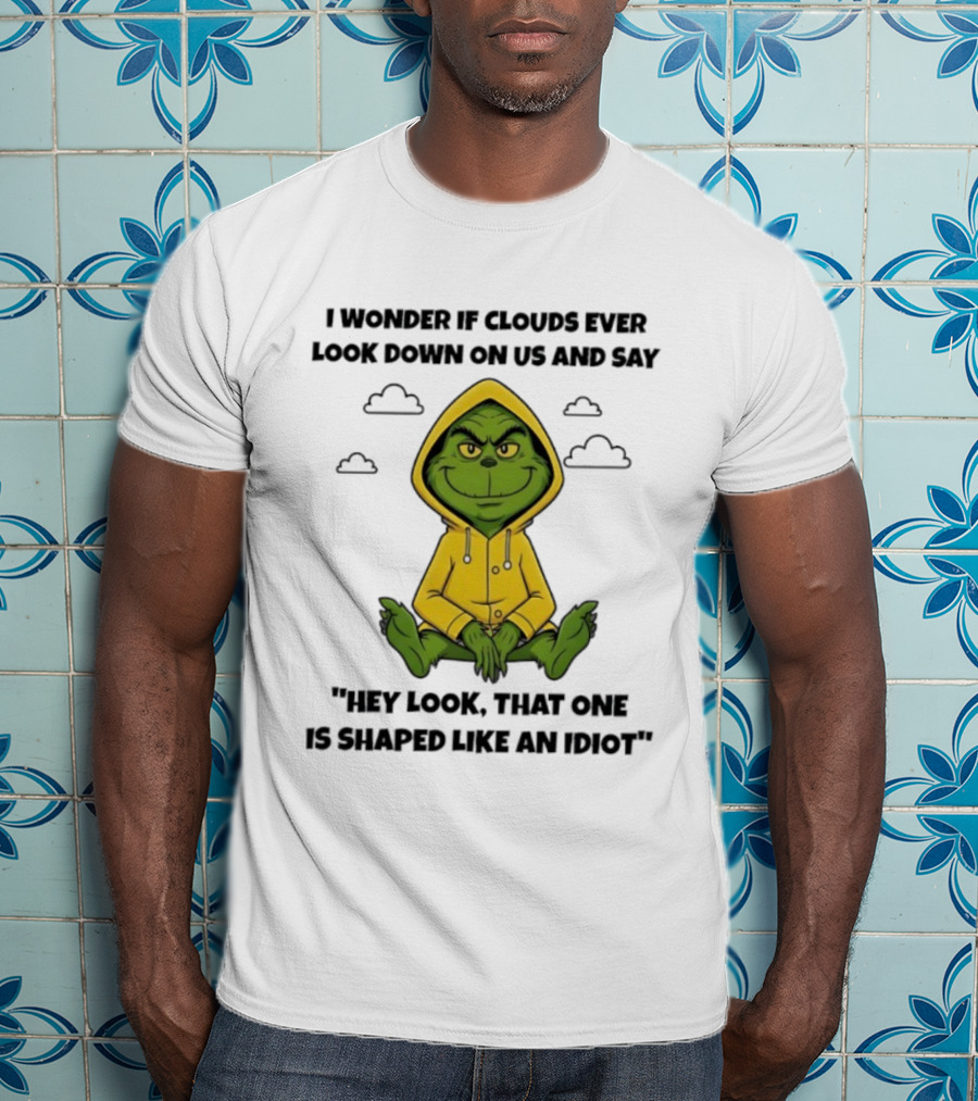 Grinch In Yellow Cloud Humor Wondering Idiot Shape T-Shirt