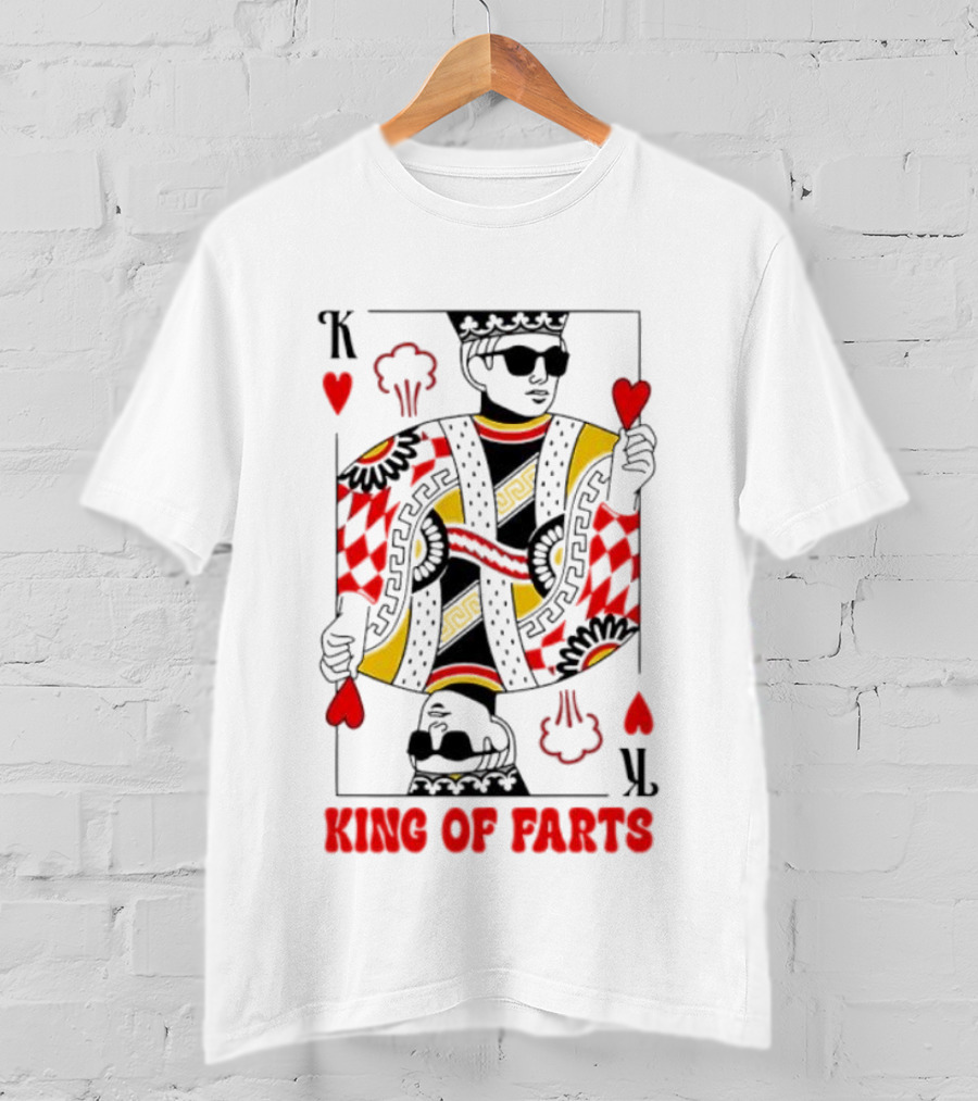 King Of Farts Playing Card Hearts K Graphic Fun Parody T-Shirt