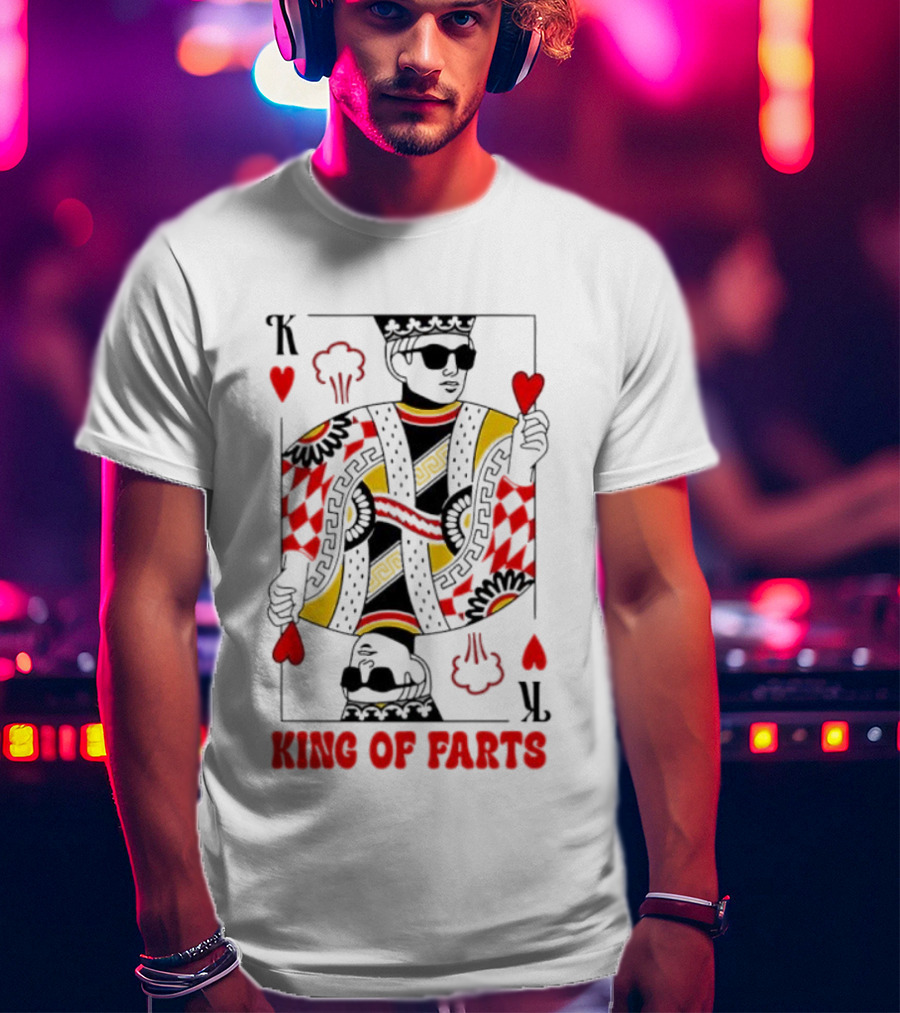 King Of Farts Playing Card Hearts K Graphic Fun Parody T-Shirt