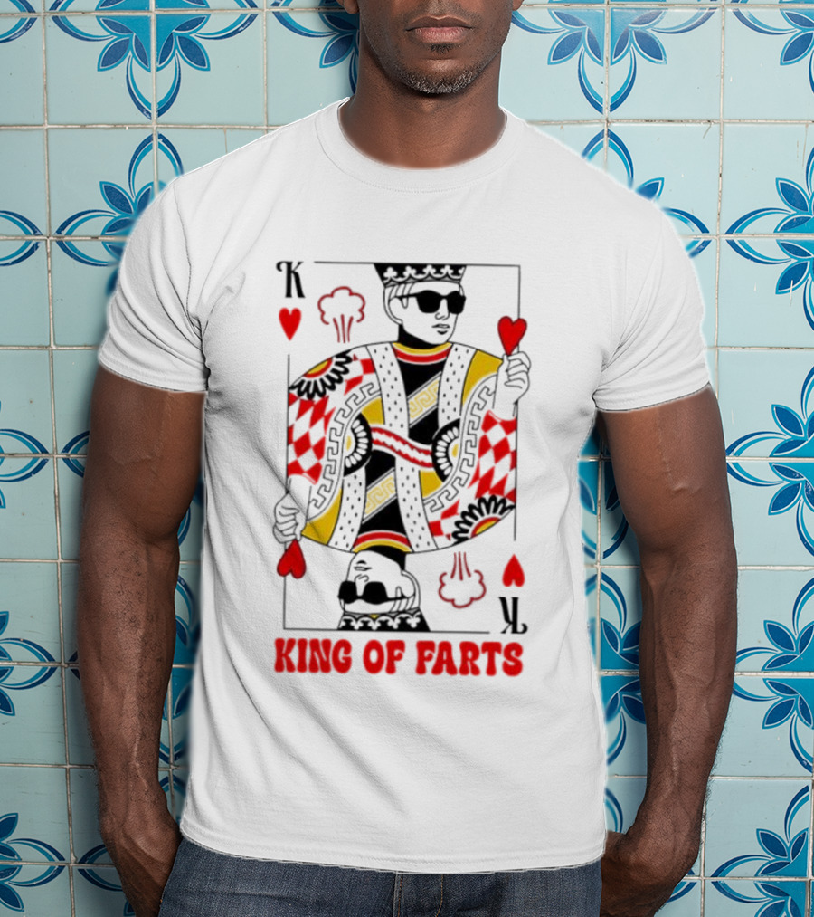King Of Farts Playing Card Hearts K Graphic Fun Parody T-Shirt
