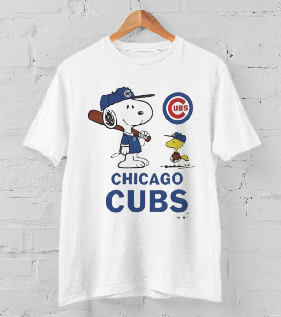 Peanuts Snoopy Woodstock Chicago Cubs Toddler Baseball C Cap T-Shirt