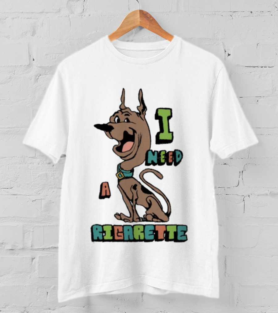 Scooby-Doo I Need A Cigarette Funny Cartoon T-Shirt
