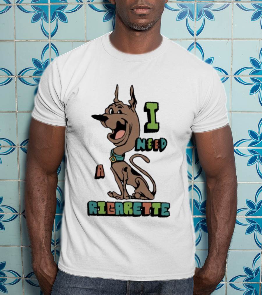 Scooby-Doo I Need A Cigarette Funny Cartoon T-Shirt