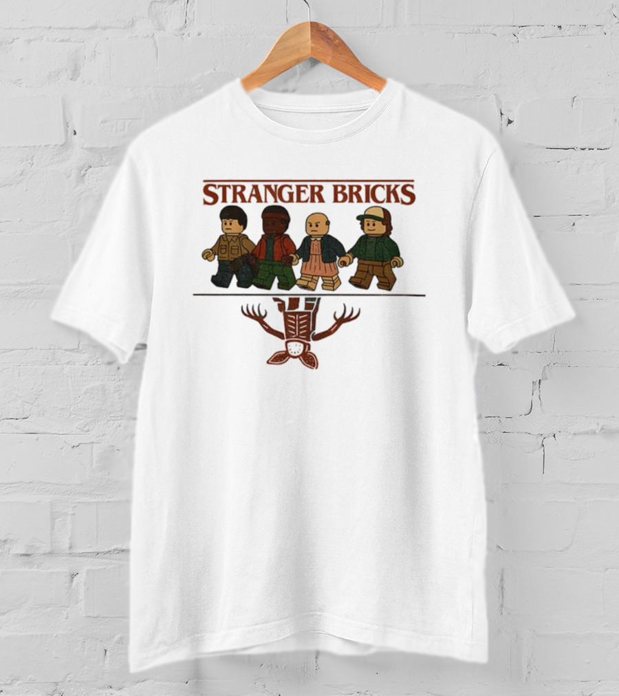 Stranger Bricks Upside Down Lego Characters Stranger Things Demogorgon T-Shirt